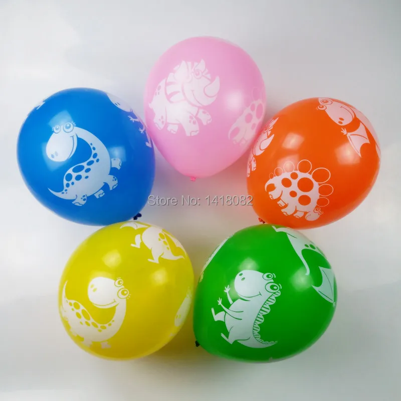 Воздушные шары в виде динозавра латексные голубого розового красного цветов