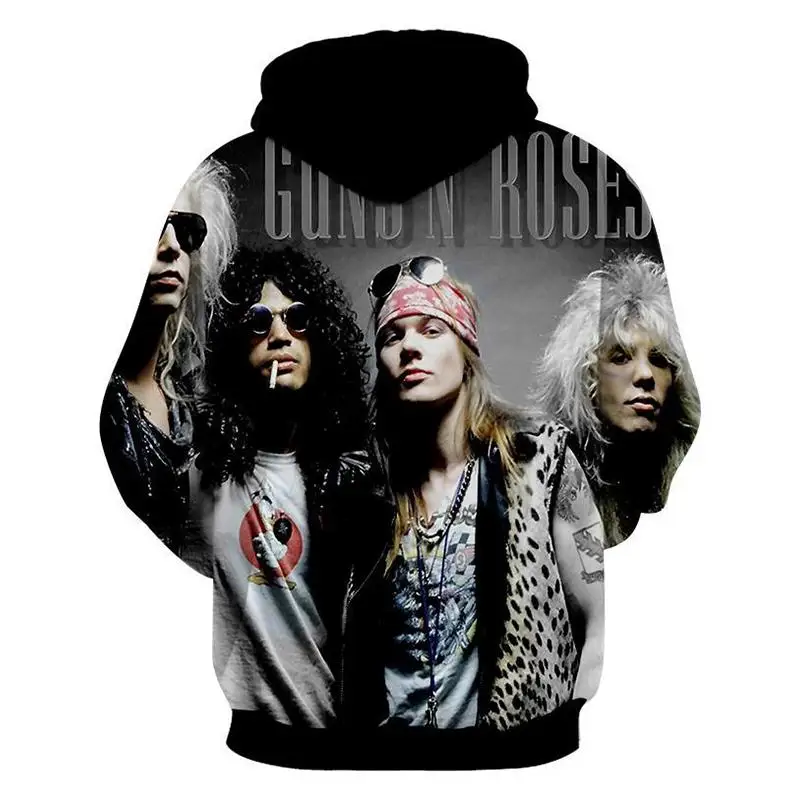 Мужские повседневные толстовки с 3D цифровой печатью guns N ROSES, толстовки с капюшоном, мужские пуловеры с круглым вырезом, модные спортивные костюмы унисекс, топ 5XL
