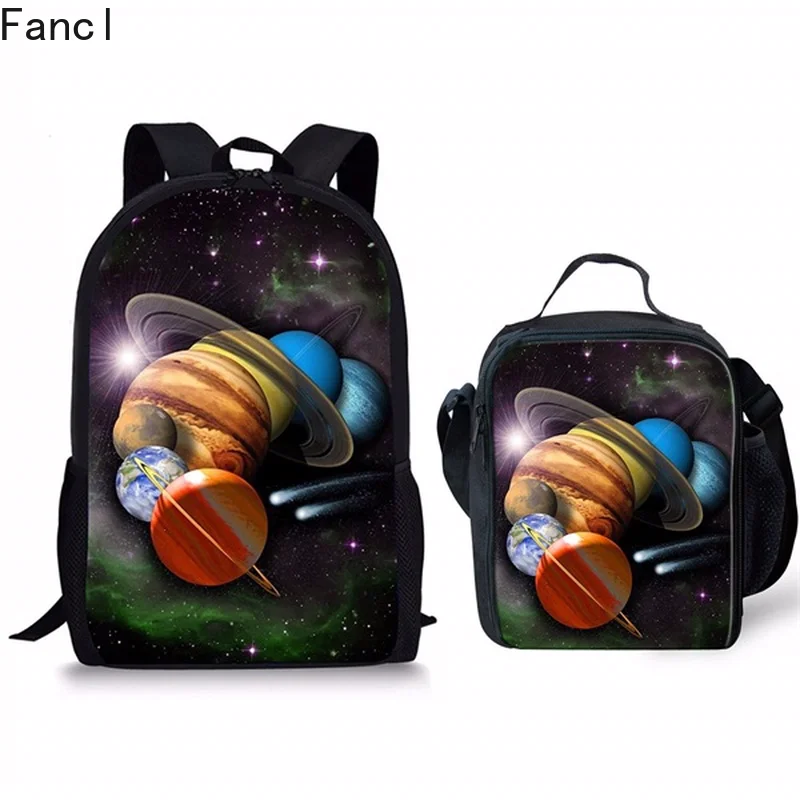 Модный детский школьный рюкзак с 3D принтом планеты галактикой и звездой Детский