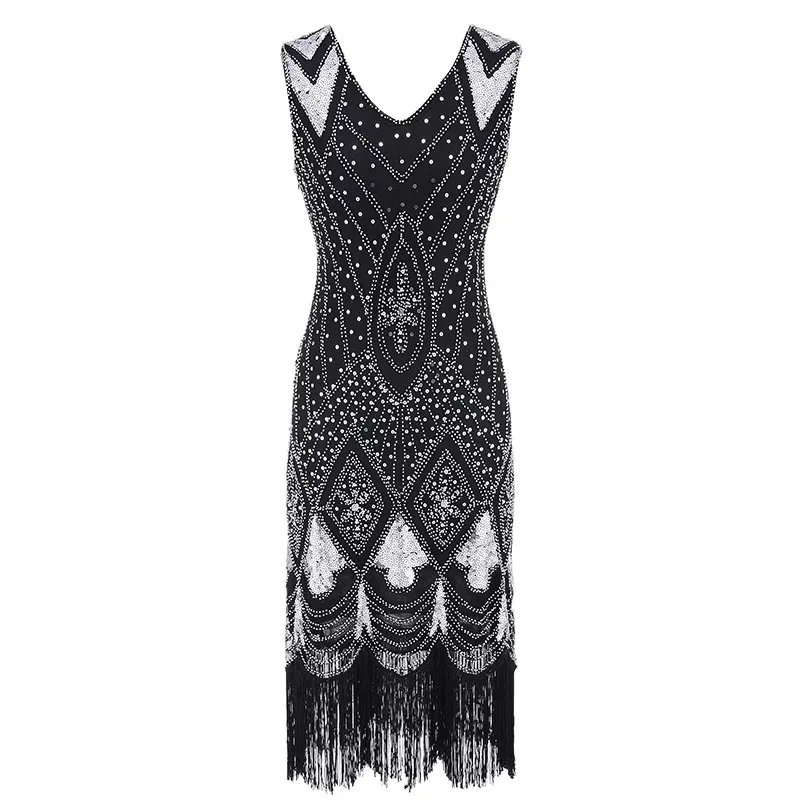 SexeMara все ручной работы высокого класса Формальное Полный блесток 1920s Гэтсби flaper платье выпускного вечера вечерние платье для Год Вечерние
