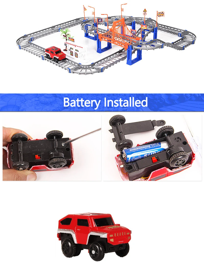 DIY 3D трек гонки Diecasts автомобильный поезд модель цветной Электрический рельс скорость автомобиля Мини спортивная модель Веселые сборные игрушки подарок для мальчика