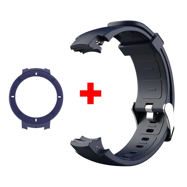 Blue Strap add Case SIKAI Смарт-часы ремешок для Amazfit Verge силиконовый ремешок сменный Браслет и чехол Защитный ПК Бампер для Xiaomi Huami 3 - Цвет: Blue Strap add Case