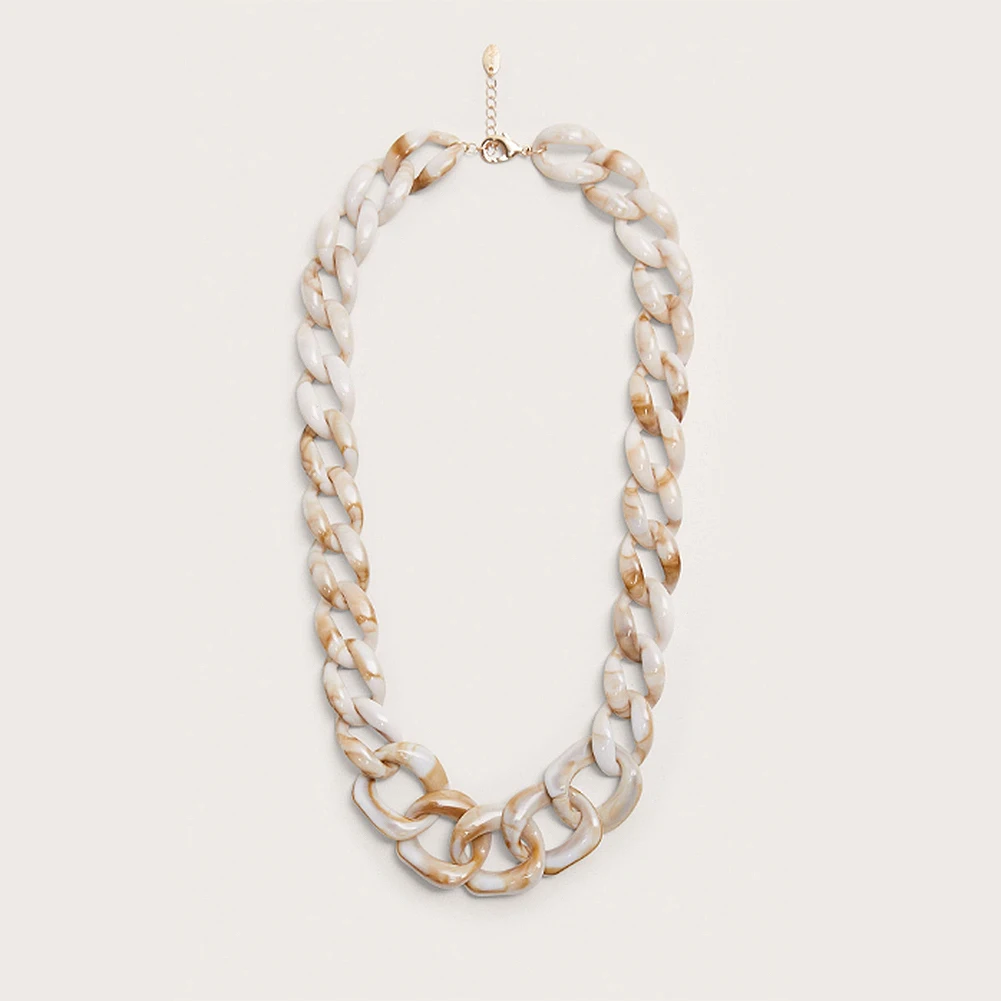 A0118 JUST FEEL, винтажное модное акриловое ожерелье для женщин, панк, смола, длинная цепочка, чокер, богемный стиль, для женщин, для вечеринки, массивное ювелирное изделие - Окраска металла: A0118