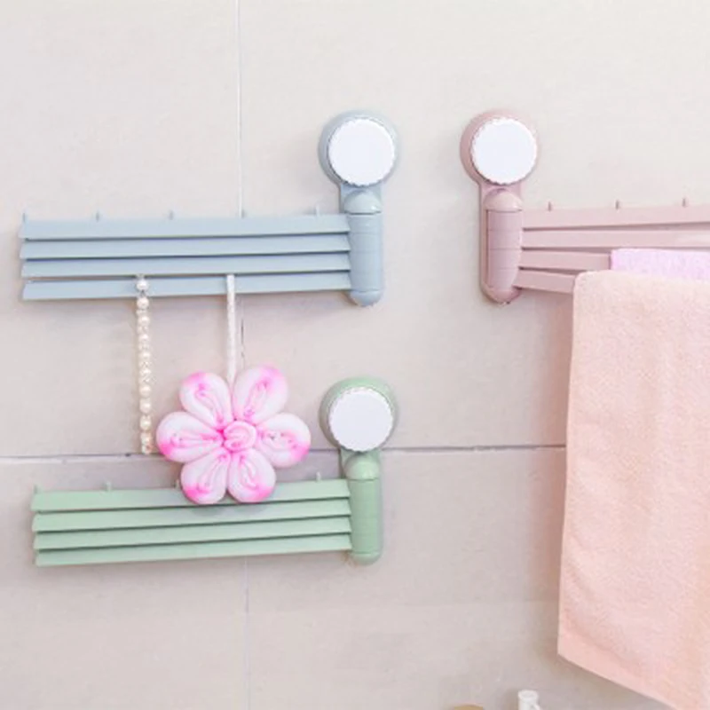 Настенный Полотенца держатель 4 поворотные бары ABS Для ванной стойка