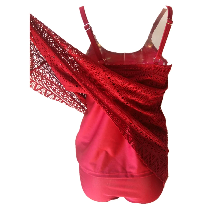 Женский купальник танкини купальный костюм большого размера из двух частей