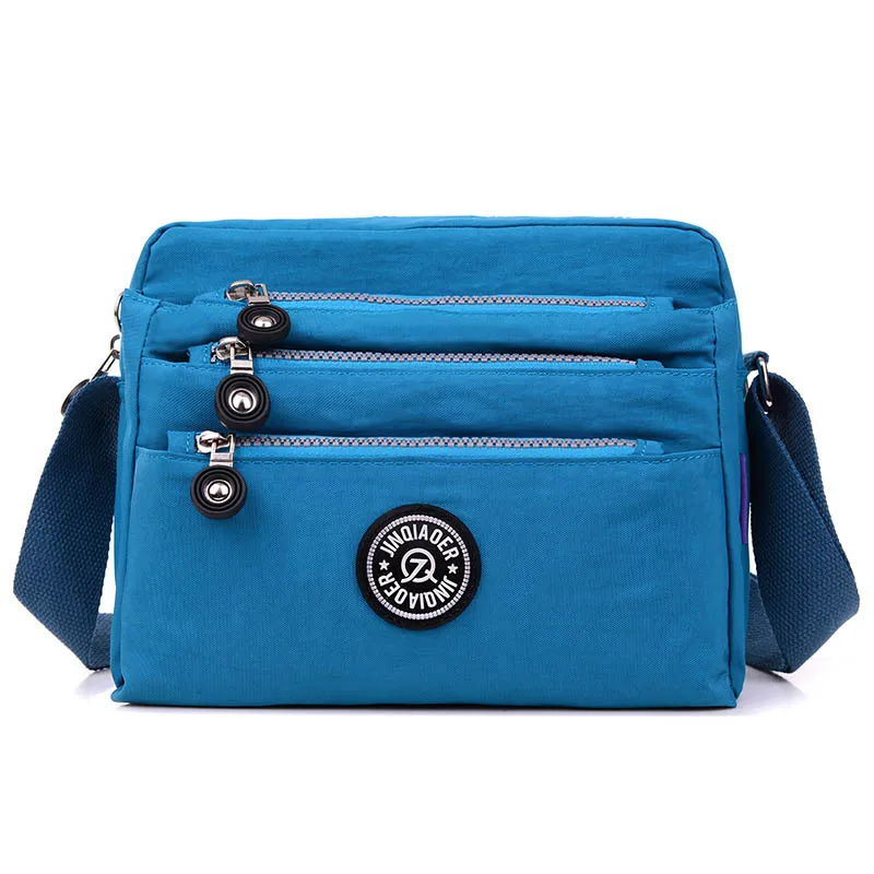 Новинка, женская сумка-светильник, Повседневная Водонепроницаемая нейлоновая ткань, модные сумки, сумки через плечо, женские многоуровневые сумки - Цвет: Lake blue