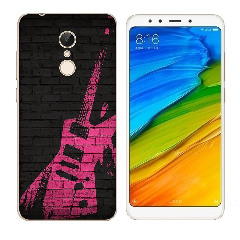 5 7-дюймовый чехол для Xiaomi Redmi с ручным принтом мягкий из ТПУ прозрачный