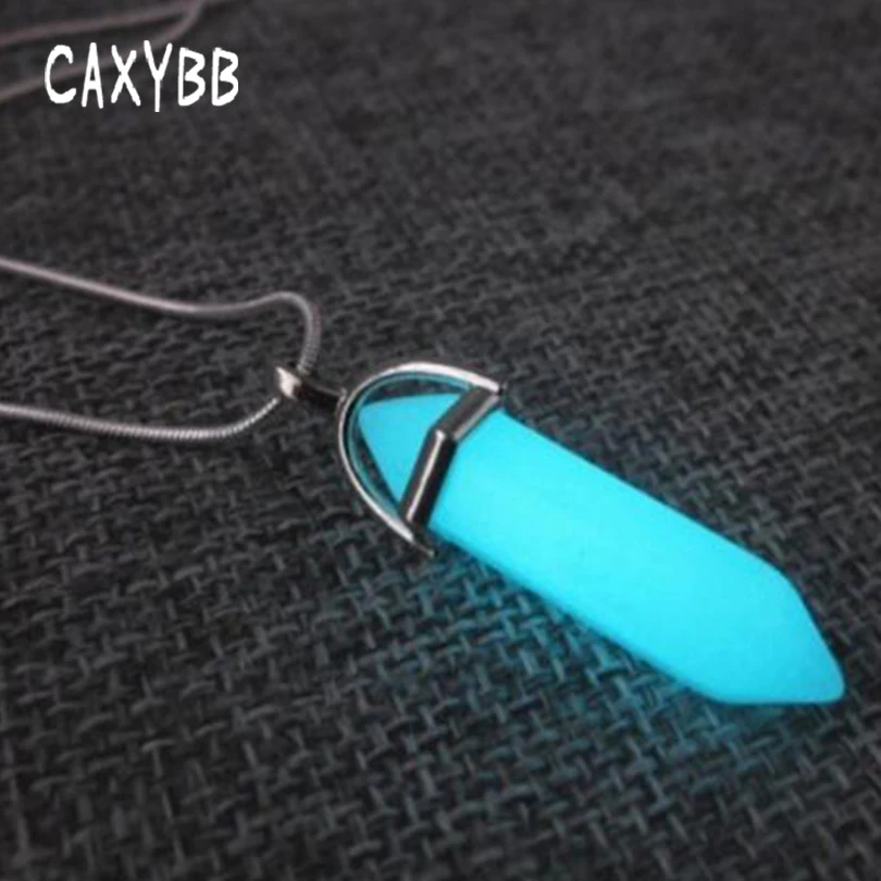 Восьмиугольный кулон Caxybb флуоресцентный шестиугольный с ожерельем водоросли