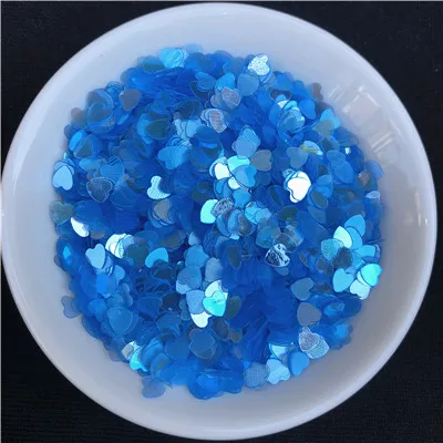 Light Blue 4 мм Сердце ногтей блестки ремесло DIY Кристалл Цвет 3D Стикеры хлопья пайетками ногтей Glitter Flake Свадебные украшения конфетти - Цвет: Light Blue