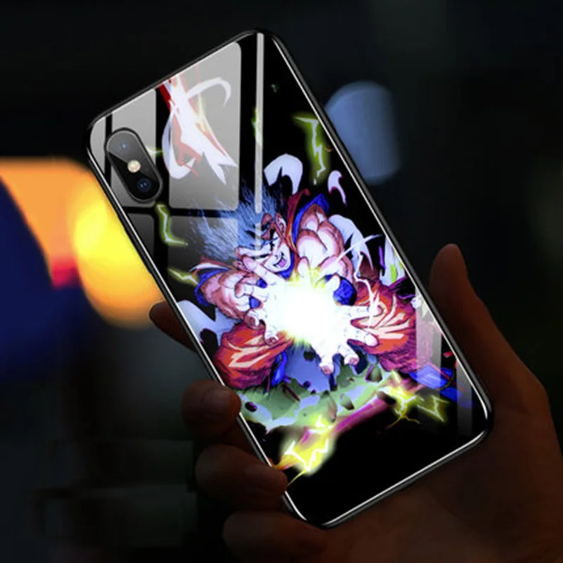 5 EKIND Серия Сердце чехол из закаленного стекла для телефона для iPhone X XS XSMAX светодиодный логотип Вспышка стеклянный чехол для iPhone защитный чехол для телефона - Цвет: 5