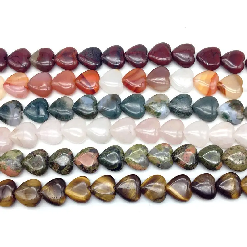 Бусины из натурального камня Beadztalk цепочка в форме сердца 14 мм украшения сделай