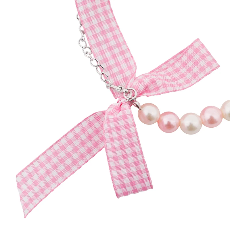 Ошейник с жемчугом для собаки Хрустальная подвеска в виде кости питомца щенка