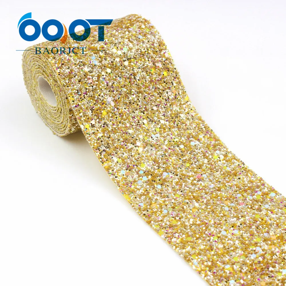 OOOT BAORJCT G-18930-1304, 75 мм, 2 ярдов Красочные флэш-пленки ленты, свадебные украшения, аксессуары для одежды, DIY ручной работы материал