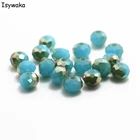 Isywaka синий золотой цвет 4*6 мм 50 шт Rondelle Австрия граненые Хрустальные стеклянные бусины Свободные Круглые бусины для изготовления ювелирных изделий