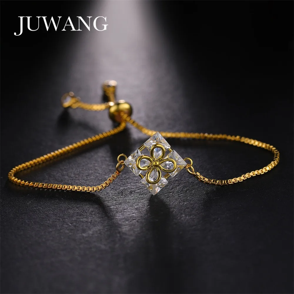 JUWANG 2018 новый браслет с цветком для женщин Женский Регулируемый золотой цвет