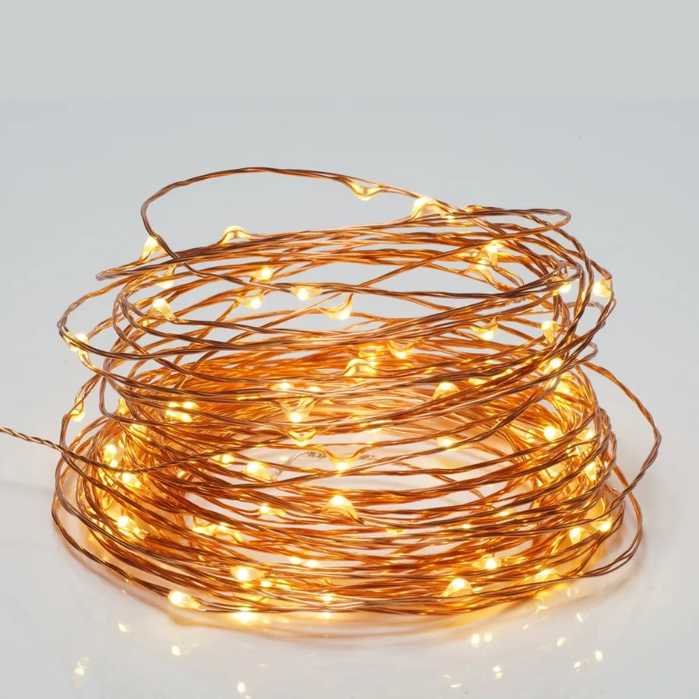 Светодиодная гирлянда с медным проводом 10 м 100 светодиодов|copper wire string light|wire lightsfairy