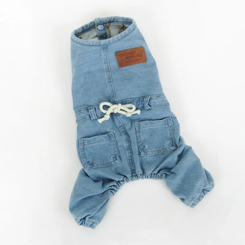 Джинсовое пальто для собак щенков джинсовая куртка брюки симпатичный комбинезон