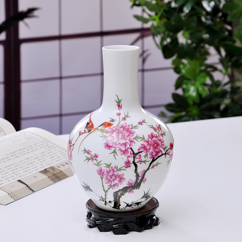 Керамическая белая Цветочная ваза Jingdezhen украшения для дома фарфоровая с цветами