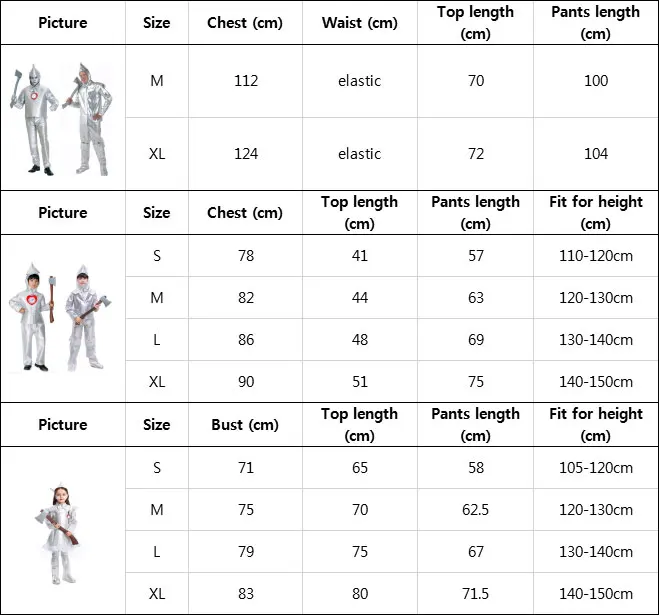 Umorden Family Wizard of Oz Tin Man Cosplay Costumes for Men Boys Girls Halloween Purim Carnival Party Mardi Gras Costume