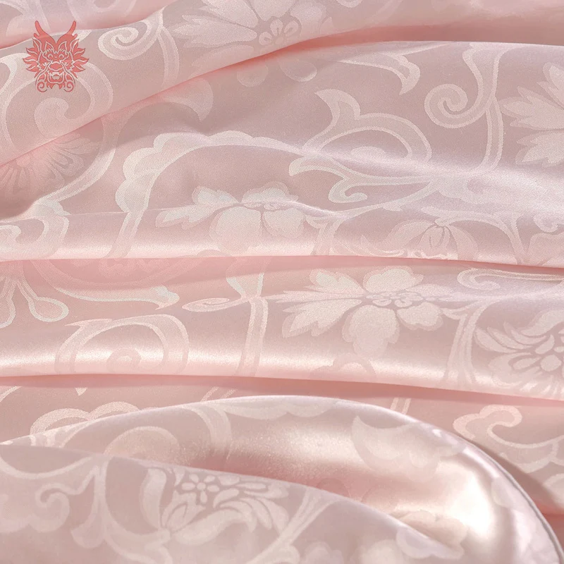 Розовый цветочный жаккард 16 мм чистого шелка утешитель китай 100% шелк летом ар