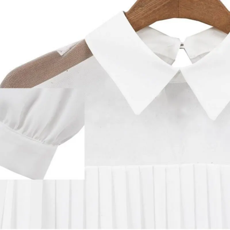 Элегантная белая шифоновая блузка женские блузки с длинным рукавом Женские