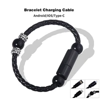 usb charging bracelet charger smart jewelry bead wristband fast data cable for iphone ubu c micro usb android phone car charger