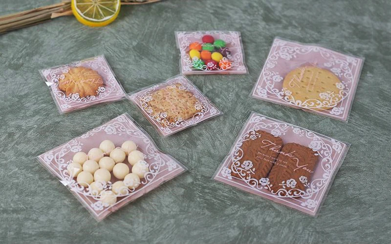 100 шт./лот маленькие подарочные пластиковые пакеты для еды милые печенья