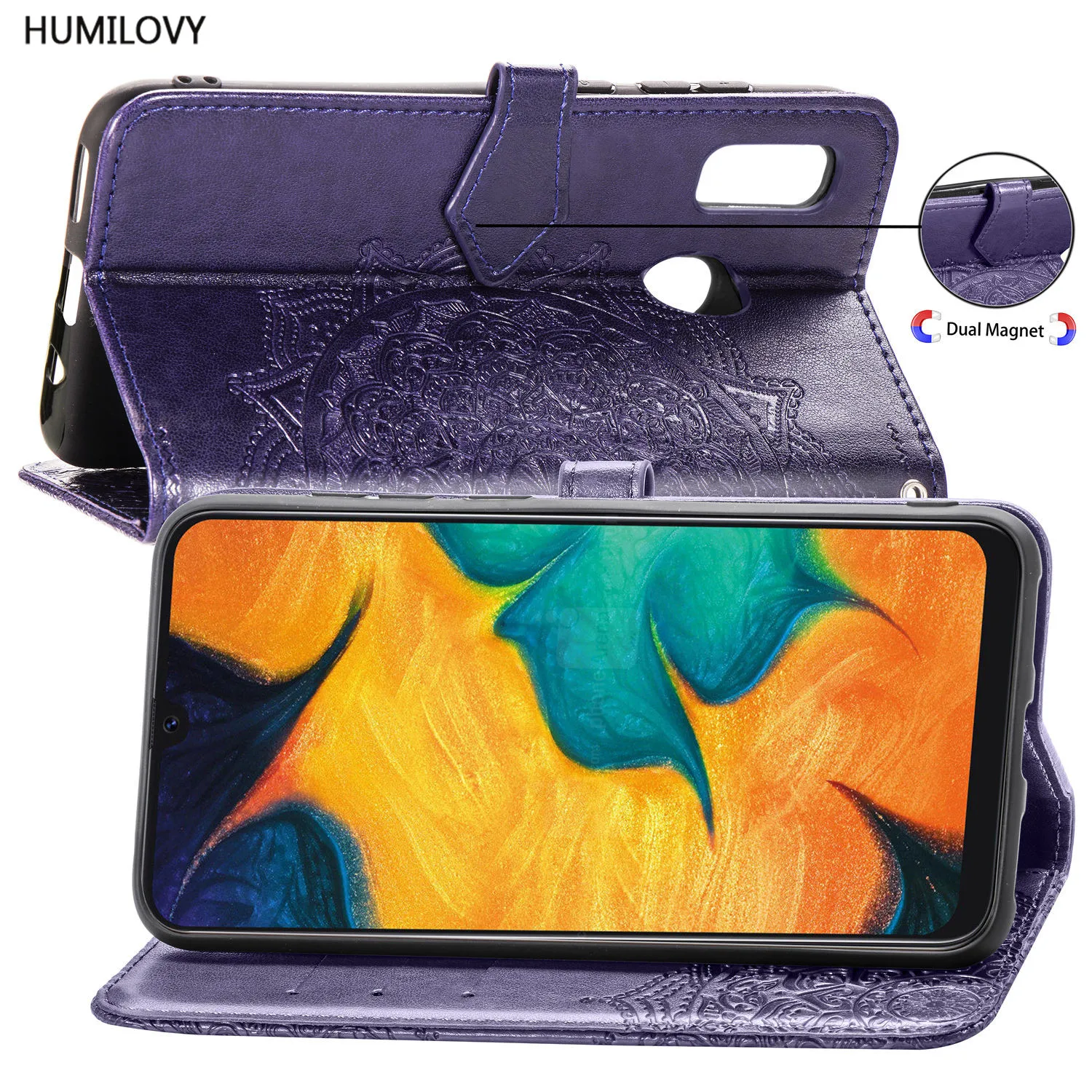 For Samsung Galaxy A30 SCV43 Case Luxury Leather Wallet Flip Cover Card Holder for Japan Version | Мобильные телефоны и