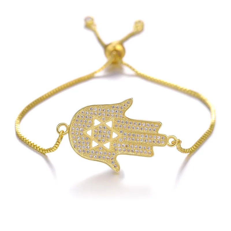 JUWANG Vintage Pulseras Hamsa Of Fatima Charm Bracelet Turkish Evil Eye Adjustable Couple Bangle Women Girl Fashion Jewelry | Украшения и