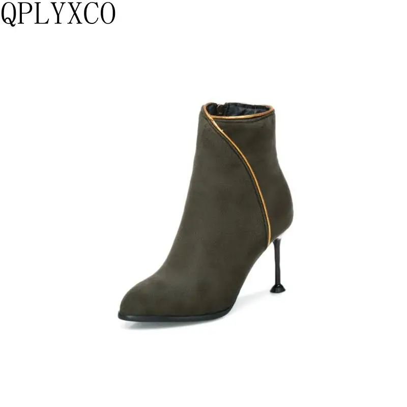 

QPLYXCO Plus New Big size 31-50 shoes woman ankle boot short Sexy high heels wedding Platform quality New Boots women T609