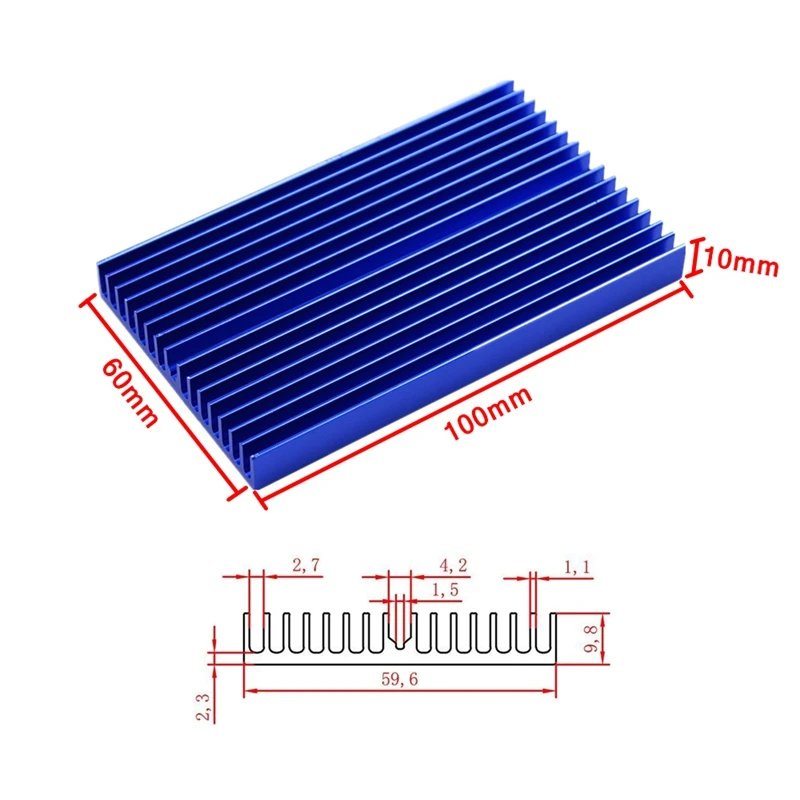 Новый радиатор 100*60*10 мм DIY IC алюминиевое охлаждающее ребро | Компьютеры и офис