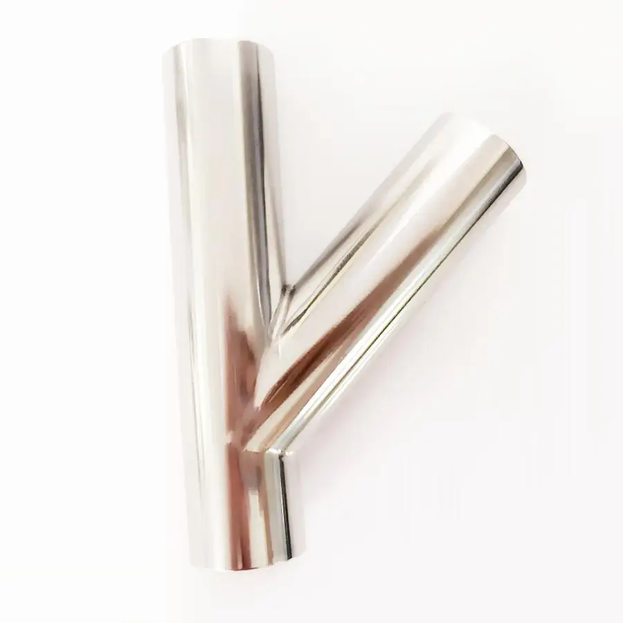 

102mm 4" Pipe OD Butt Welding Oblique Y-Shaped 3 Way SUS 304 Stainless Sanitary Fitting Spliter Homebrew Beer Wine