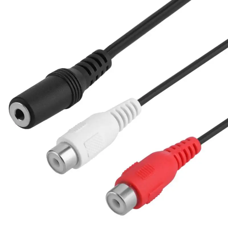 3 5 мм стерео гнездо до 2 RCA Аудио адаптер Y разветвитель Кабель шнур