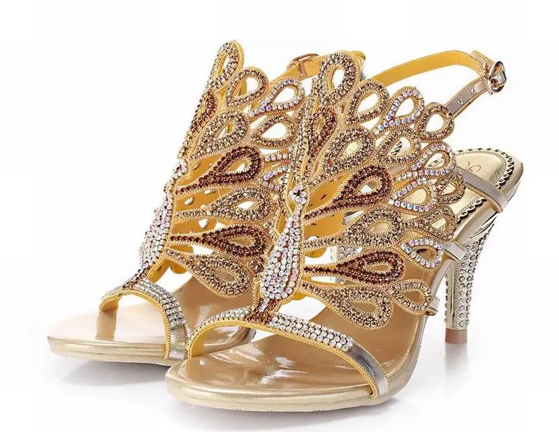 Женские сандалии на высоком каблуке с открытым носком и пряжкой большие размеры