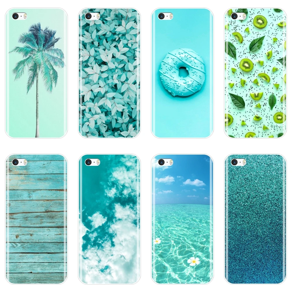 Чехол из ТПУ для iPhone 5C 5S SE 5 S силиконовая Мягкая задняя крышка с зелеными фруктами