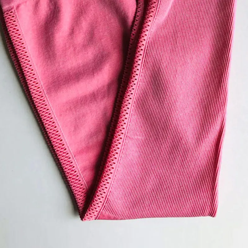 with stripe pink Бесшовные леггинсы с высокой талией, спортивные женские леггинсы для фитнеса, йоги, леггинсы из плотной ткани для спортзала, спортивные Леггинсы для тренировок, спортивные колготки - Цвет: with stripe pink