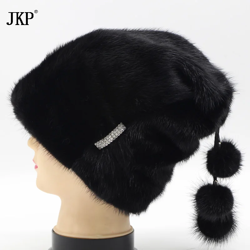Женские зимние шапки из натурального меха норки элегантные и стильные Меховые