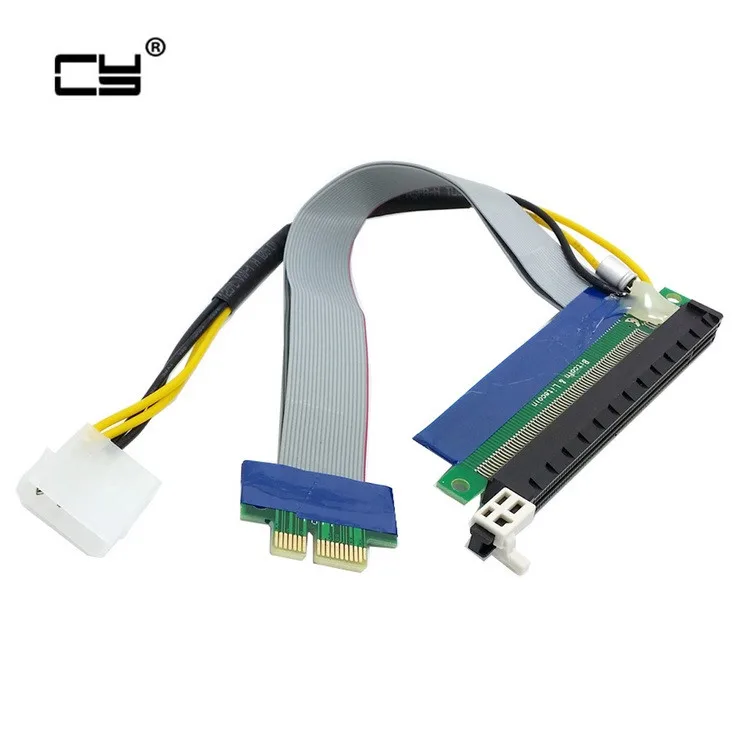

PCI-E Express 1x to 16x Extension Flex Cable Extender Converter Riser Card Adapter with 4pin Power 20cm