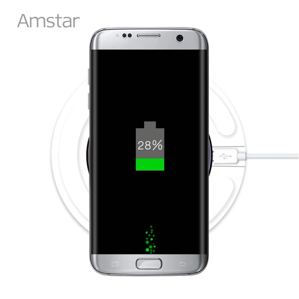 Amstar Qi Беспроводной Зарядное устройство для iPhone X/8/плюс зарядного устройства samsung