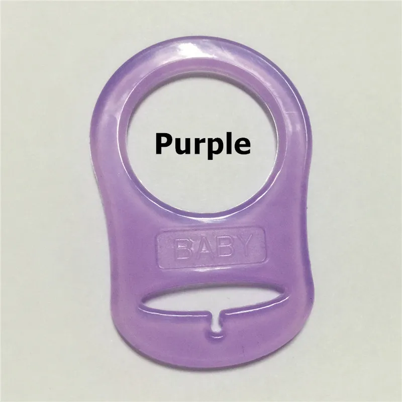 Purple Chenkai, 50 шт., прозрачный, пищевой, без БФА, силиконовый, для ребенка, мама, соска, цепь, держатель для соски, кольца, нук, пустышки, кольца, attache sucette - Цвет: Purple