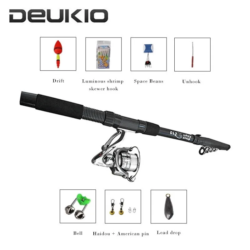 2 1 м телескопическая удочка Катушка для удочки комбинированная Рыболовная