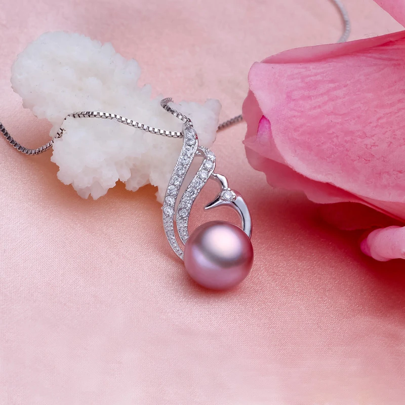 Трендовая жемчужная подвеска Настоящая Натуральная для женщин серебряная