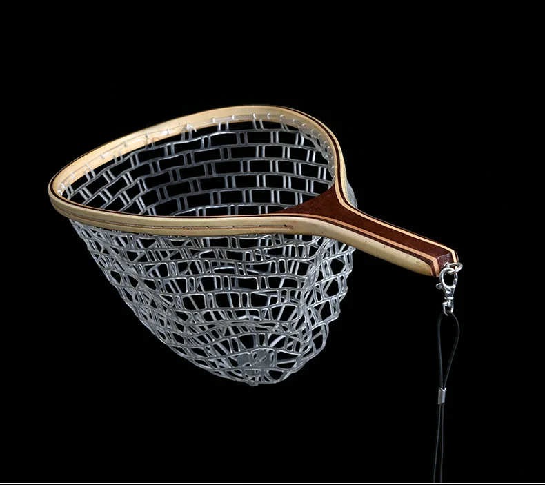 Рыболовная сеть LEO с деревянной ручкой рыболовное снаряжение для ловли нахлыстом