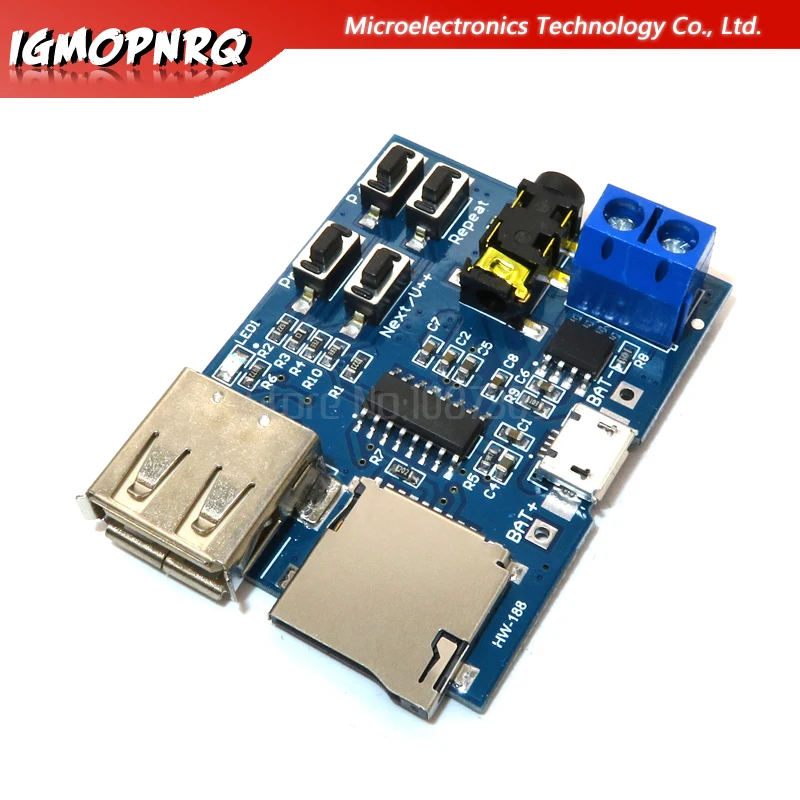 Плата декодирования MP3 без потерь аудио модуль с усилителем мощности TF-карта