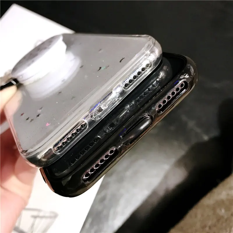 2019 Bling Блеск луны и звезд кронштейн Diamond чехол для iPhone 6 6s 7 8 плюс X XS XR Max Чехол