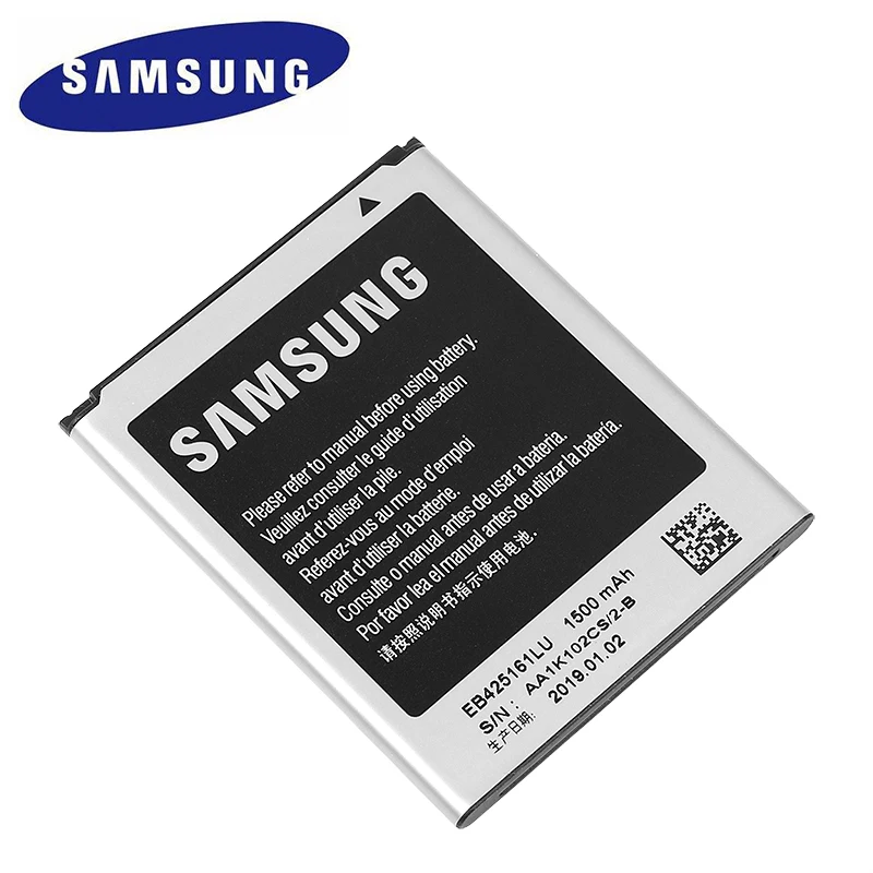 Оригинальная батарея Samsung EB425161LU для GT S7562L S7560 S7566 S7568 S7572 S7580 i8190 I739 I8160 S7582 SM J105H J1