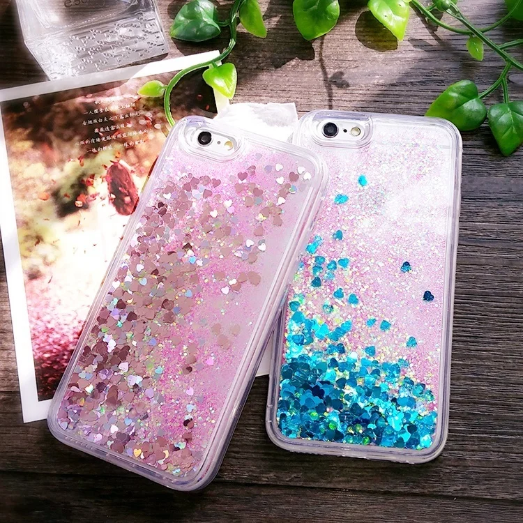 Для Iphone 5 SE 6 s Plus 7 плюс Прекрасный Блеск звезда Жидкость Сердце Ясно Мерцающий
