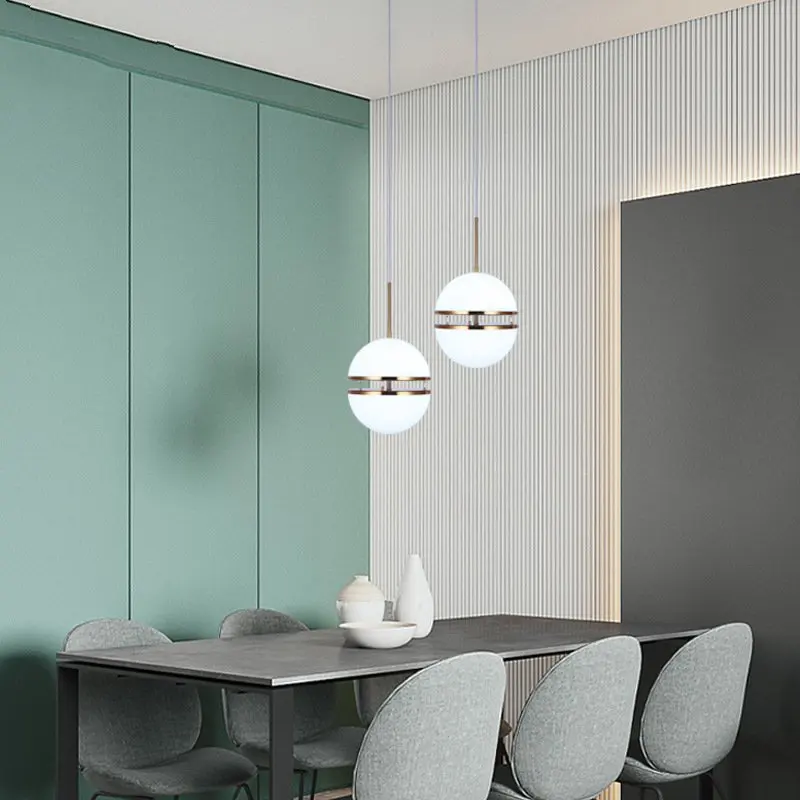 

Modern Glass Ball Pendant Lights Bedroom Bedside Led Hanglamp Creative Restaurant Dining Room Lights Bar Home Decor Pendant Lamp