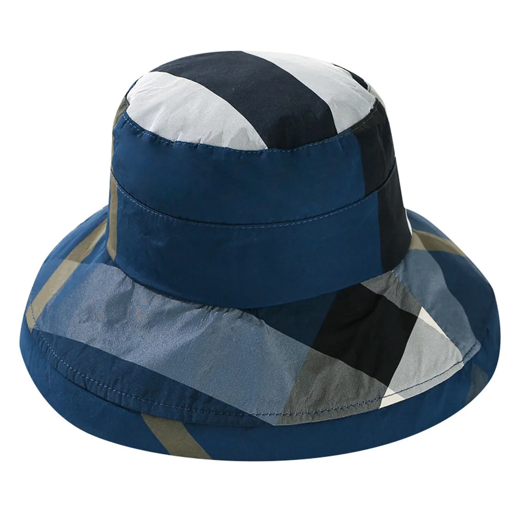 Широкий козырек для женщин шляпа ведро сшивание цвет регулируемая летняя