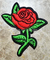 hot sale lovely red rose flower iron on patches sew on patchappliques made of cloth100 quality